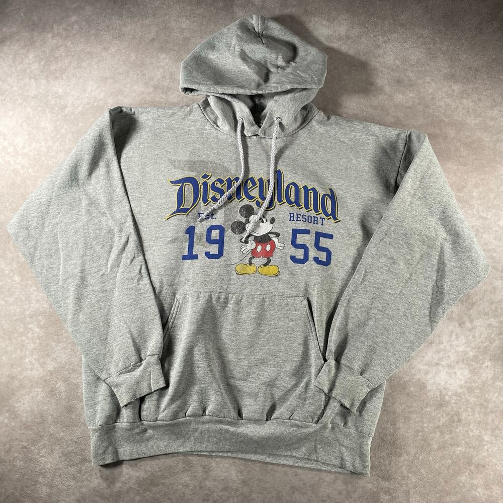Disneyland Resort Mickey Mouse Soft Pullover Hoodie Men’s Large Gray Hanes
